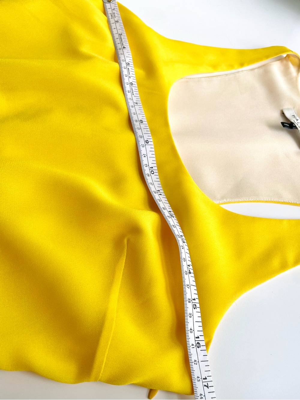 Halston Heritage Yellow White Ombre Chiffon Draped Layered Asymmetrical Dress 4 - Picture 9 of 15